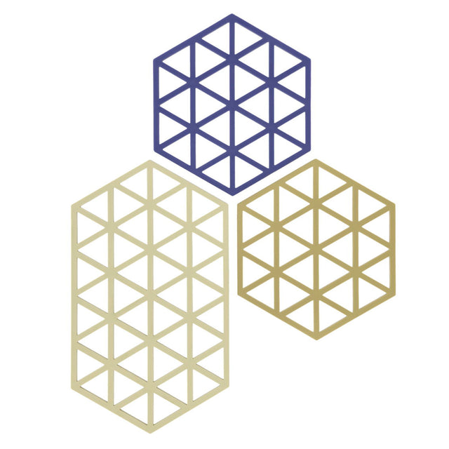 Untersetzer Triangle 3er-Set Khaki/Warm Sand/Indigo - Zone Denmark