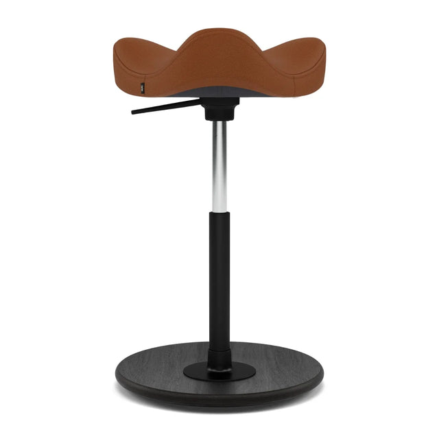 Varier Move Sattelhocker höhenverstellbar, Holzbasis Schwarz, Bezug Ultra 41598, Packshot