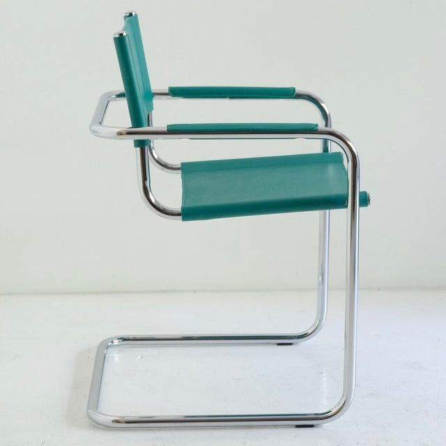 Vintage Freischwinger Türkis B34 Marcel Breuer Stil - DesignWe.Love