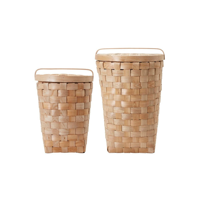 Wäschekorb mit Deckel aus Tannenholz - House Doctor - DesignWe.Love