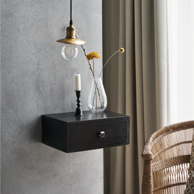 Wandregal mit Schublade Bedsi Schwarz