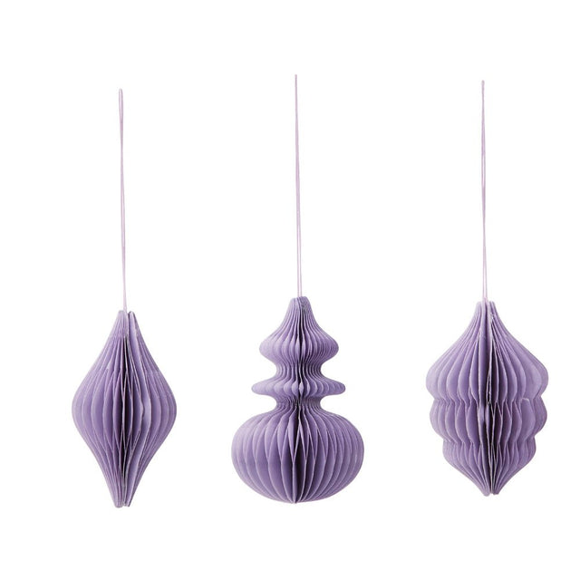 Weihnachtsdeko aus Papier Honeycomb Isaz Heather 3er Set - Bungalow DK - DesignWe.Love