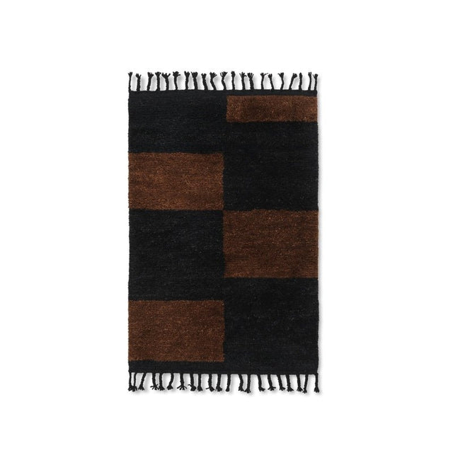 Woll - Teppich Mara, 80 x 120 cm schwarz / chocolate - ferm LIVING - DesignWe.Love