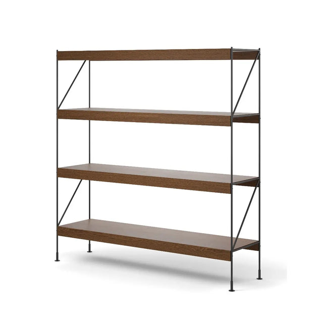 Zet Storage System von Audo Copenhagen in Höhe H158 mit Eiche Geräuchert Regalböden