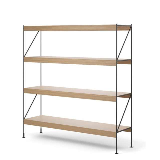 Zet Storage System von Audo Copenhagen in Höhe H158 mit Eiche Natur Regalböden