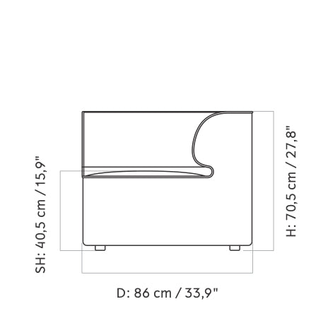 Eave Modular 86 Sofa Bouclé Element - Audo