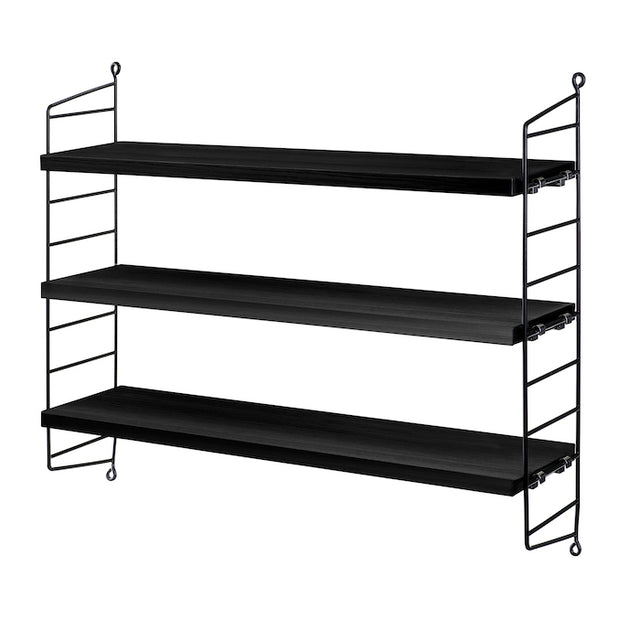 String Pocket Wandregal Esche Schwarz - String Furniture