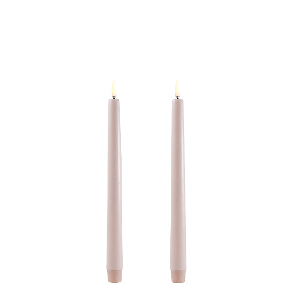Uyuni LED Stabkerzen beige (2er Set) Echtwachs