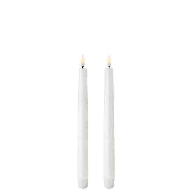 Uyuni LED Stabkerzen weiß (2er Set) Echtwachs