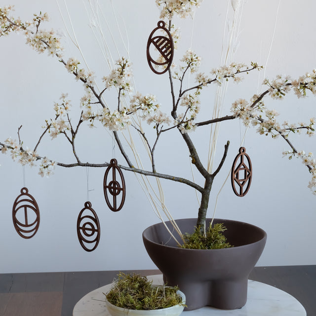 Oster Ornamente (5er Set) - Osterschmuck aus Holz - DesignWe.Love