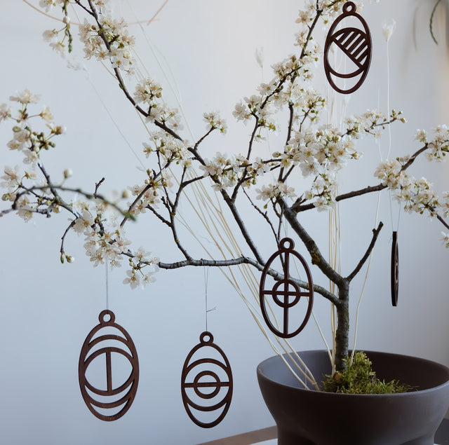 Oster Ornamente (5er Set) - Osterschmuck aus Holz - DesignWe.Love