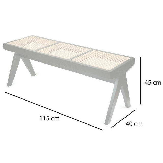 3-Sitzer Bank mit Wiener Geflecht - Detjer