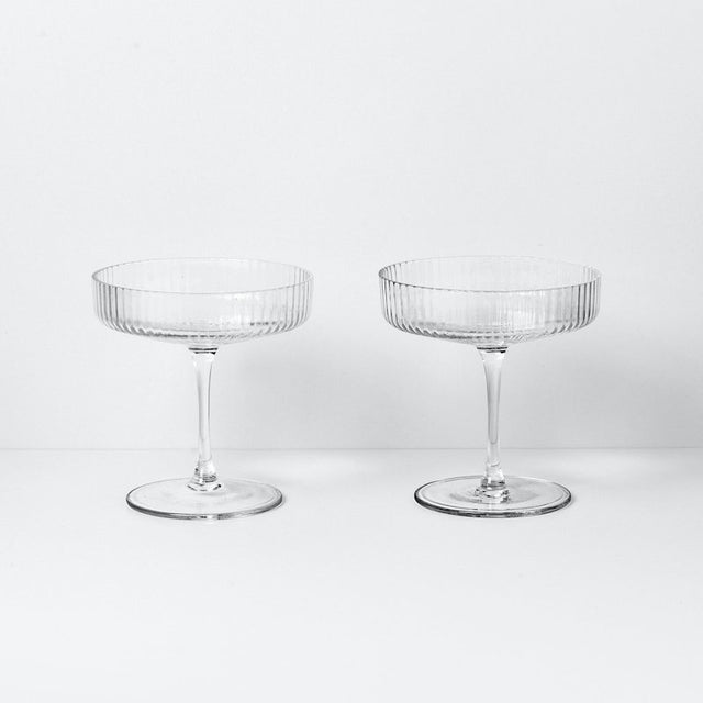 Champagnergläser Ripple klar (2er Set) - ferm LIVING