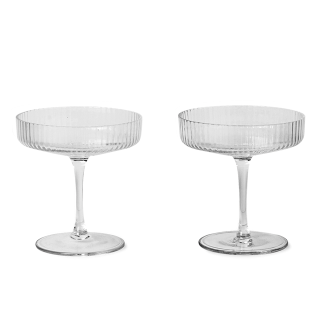 Champagnergläser Ripple klar (2er Set) - ferm LIVING