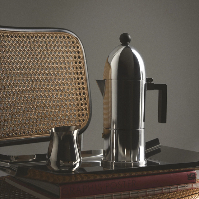 Espressokocher La Cupola Chrom-Schwarz, Induktion - Alessi