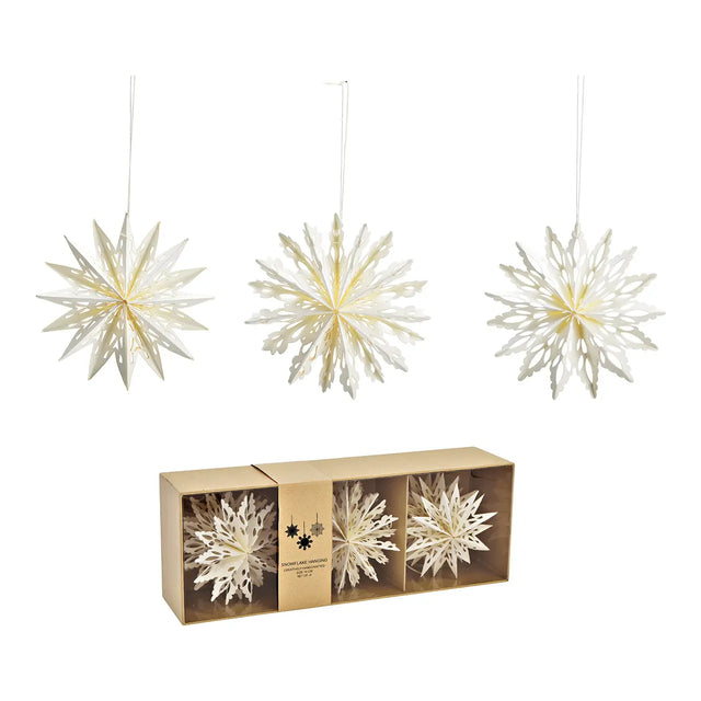 Papier-Schneeflocken zum Aufhängen im Set - DesignWe.Love