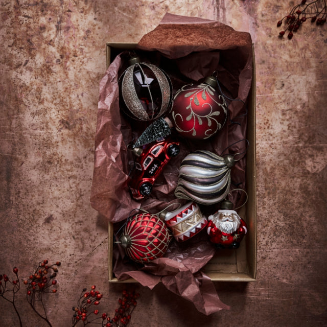 Christbaumkugel Trommel Rot/Gold - House Doctor