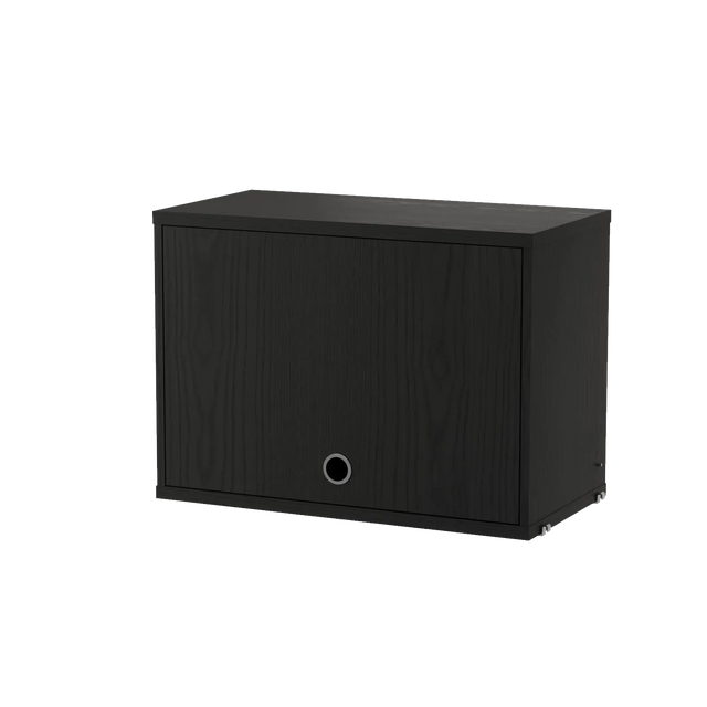 String Schrank mit Klapptür 58 cm Esche Schwarz – Hängeschrank für das String Regal