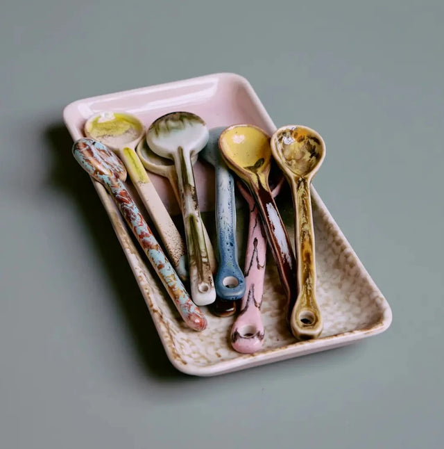 HKliving Löffel 70s Ceramics – 4er Set Keramiklöffel, 4 Dekore