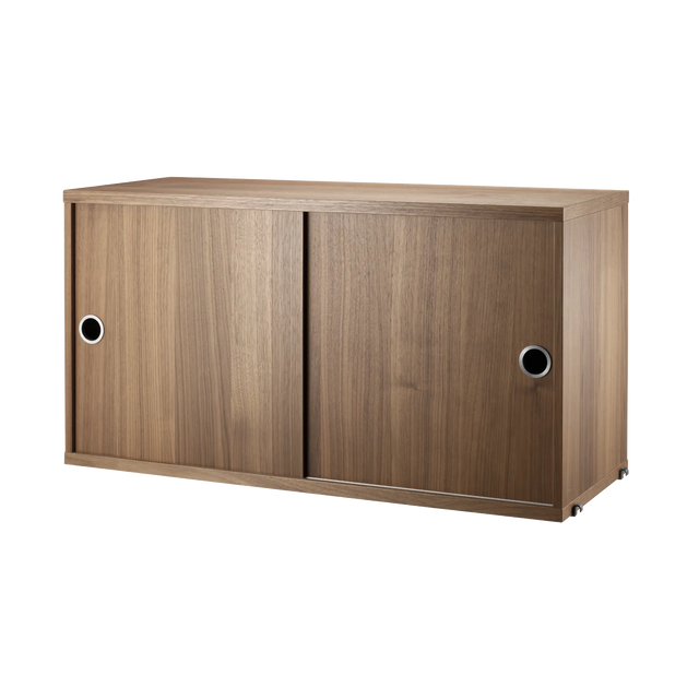 String Schrank mit Schiebetüren 78×30cm Walnuss – Hängeschrank für das String Regal