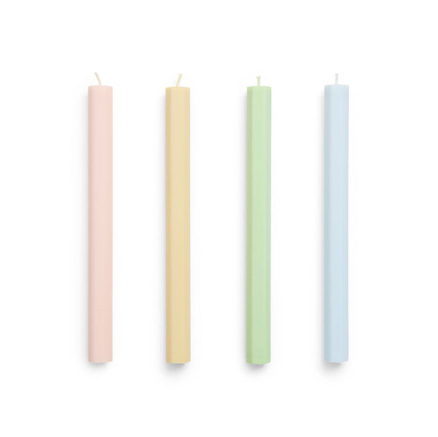 4er Set Stabkerzen Hexagon Candle fresh - HAY