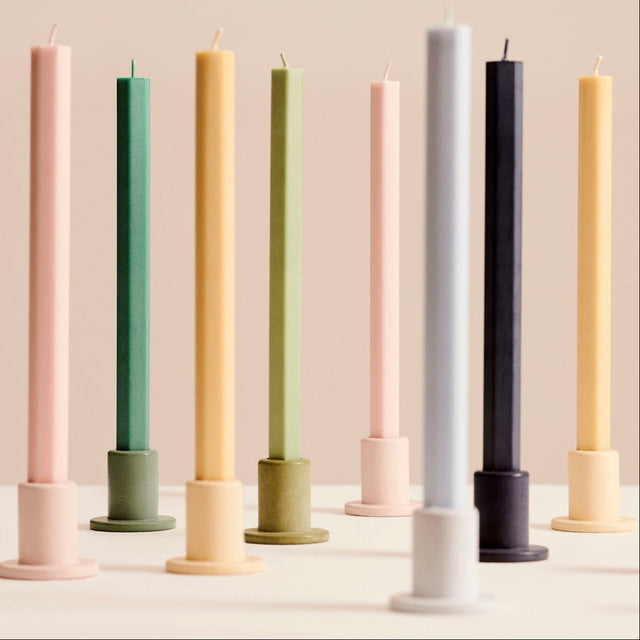 4er Set Stabkerzen Hexagon Candle fresh - HAY