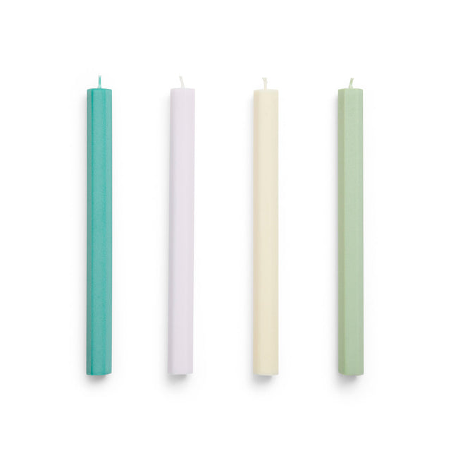 4er Set Stabkerzen Hexagon Candle Pastell - HAY