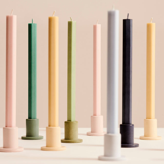 4er Set Stabkerzen Hexagon Candle Pastell - HAY