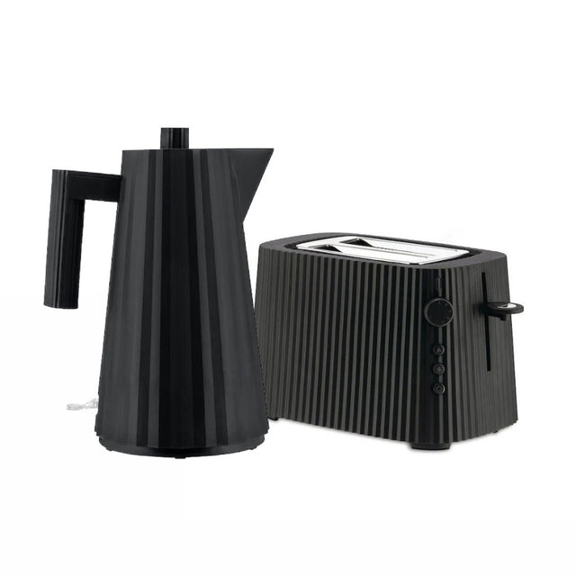 Alessi Bundle Set Plisse Schwarz - Toaster und Wasserkocher 1,7L