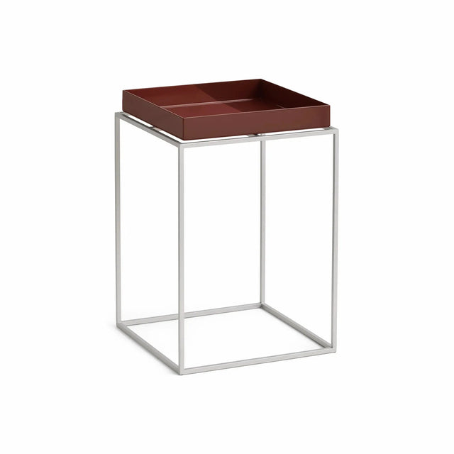 Nachttisch Tray Table HAY Chocolate mit Gestell Silver Grey 30x30x44cm