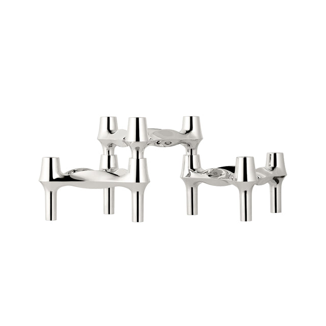 BMF Kerzenhalter 3er Set Chrom - Stoff Nagel
