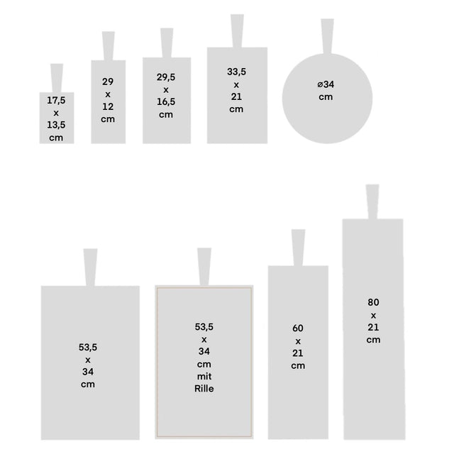 Schneidebretter aus Eiche Geölt mit Griff - Raumgestalt