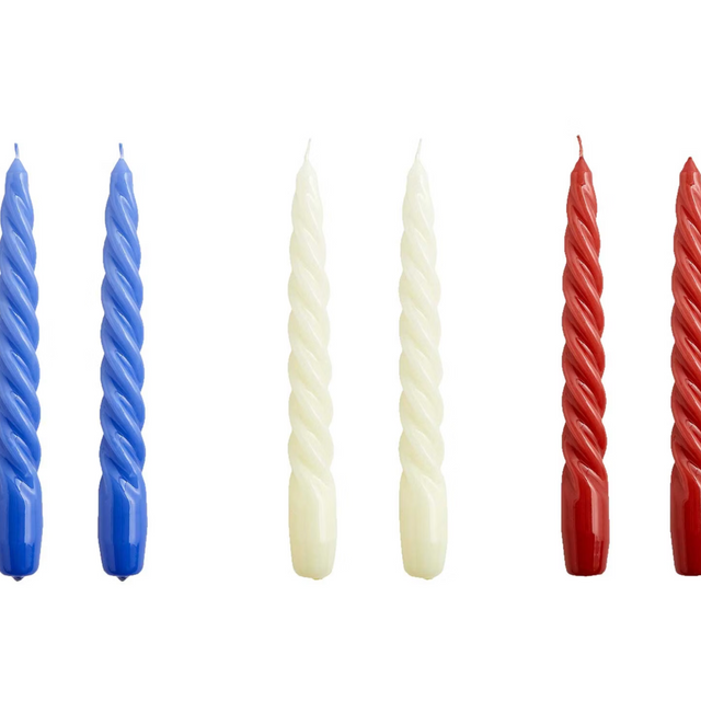 6er Set Spiral Kerzen Blue/Burgundy - HAY