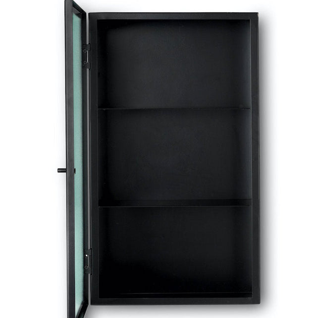 Haze wall cabinet reeded glass black - ferm LIVING