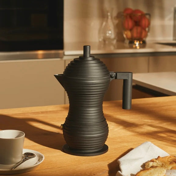 Alessi Pulcina Espressokocher Schwarz, Design Michele De Lucchi