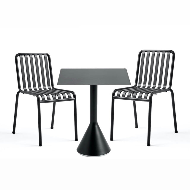 Gartenmöbel Set Palissade schwarz (2 Stühle und Esstisch) - HAY