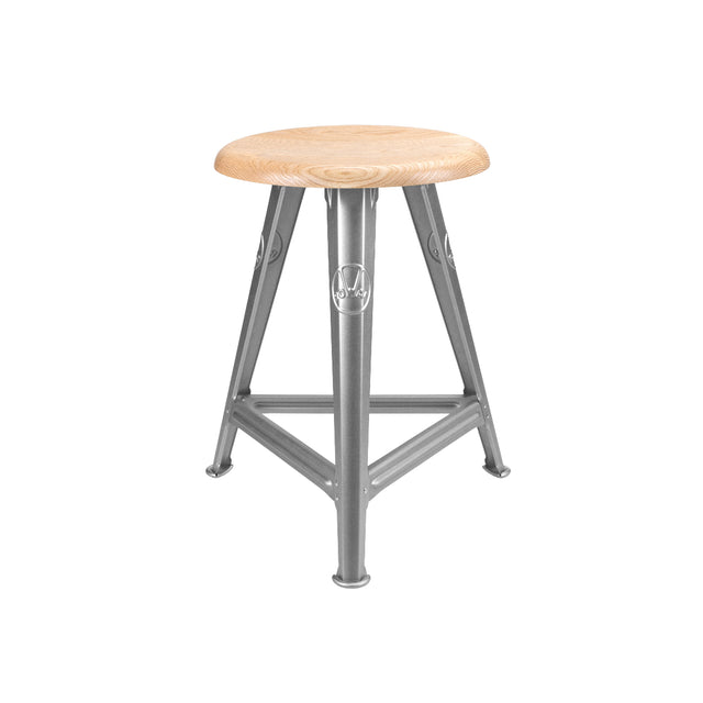 Hocker Schemel Esche 50cm Naked Steel - Rowac