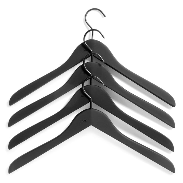 Kleiderbügel 4er-Set Soft Coat Hanger Slim Schwarz - HAY
