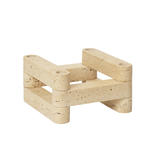 Modulare Kerzenhalter im Set Newel Travertin - ferm LIVING x Utzon