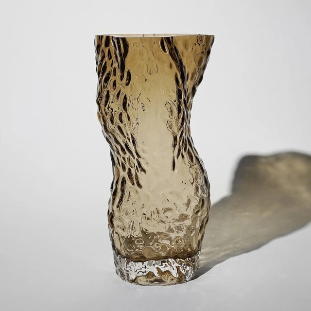 Ostrea Rock Glass Vase Smoke - Hein Studio