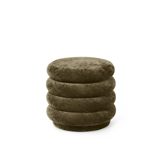 Pouf Round Faded Velvet Forest - fermLIVING