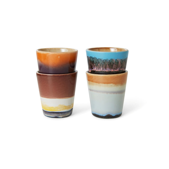 Ristretto Tassen im 4er Set 70s Ceramics Solar - HK Living