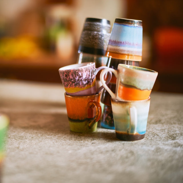 Ristretto Tassen im 4er Set 70s Ceramics Solar - HK Living