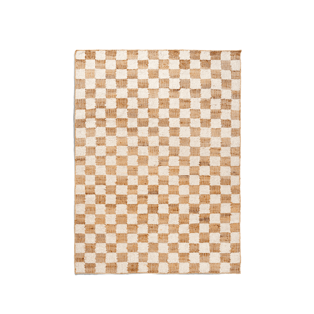 Teppich Check Wolle Jute offwhite 140x200 - ferm LIVING