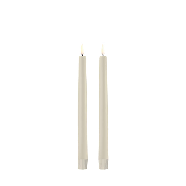 LED Stabkerzen 2er-Set 2,3 x 25 cm Oyster Grey von Uyuni