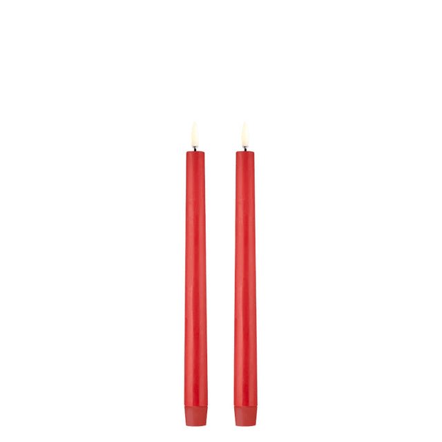 Uyuni LED Stabkerzen rot (2er Set) Echtwachs