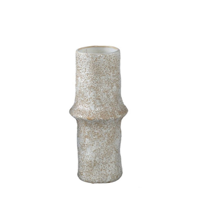 Vase Poales M - natürliche Keramikvase Weiß Ø 8 × H 24 cm