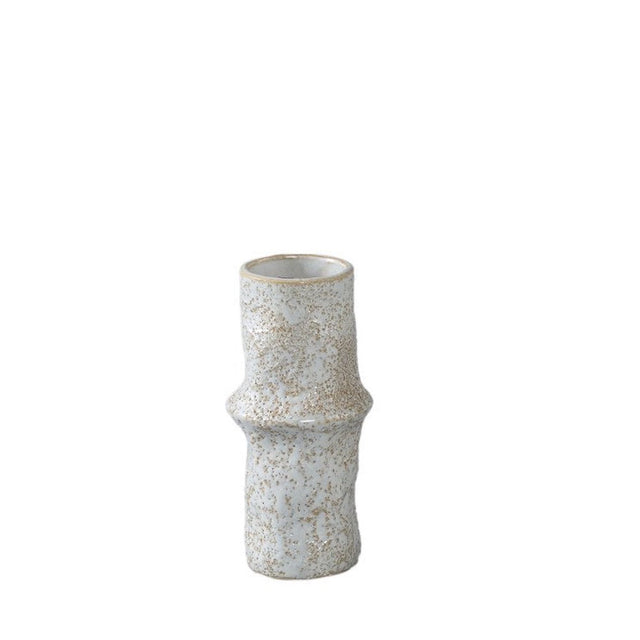 Vase Poales S - natürliche Keramikvase Weiß Ø 6 × H 18 cm