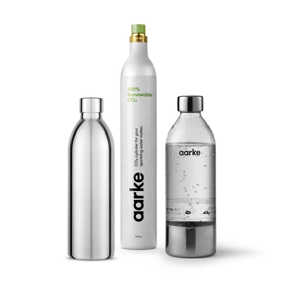 Aarke Flaschen & CO2 Nachf&uuml;ll-Set f&uuml;r Carbonator 3 &ndash; im Sommer Sale