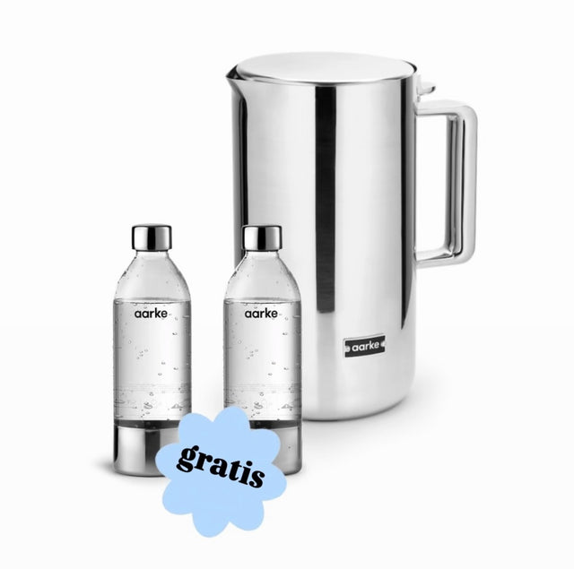 Aarke Wasserkocher Starter-Set - Kettle Edelstahl inkl. 2 Flaschen gratis